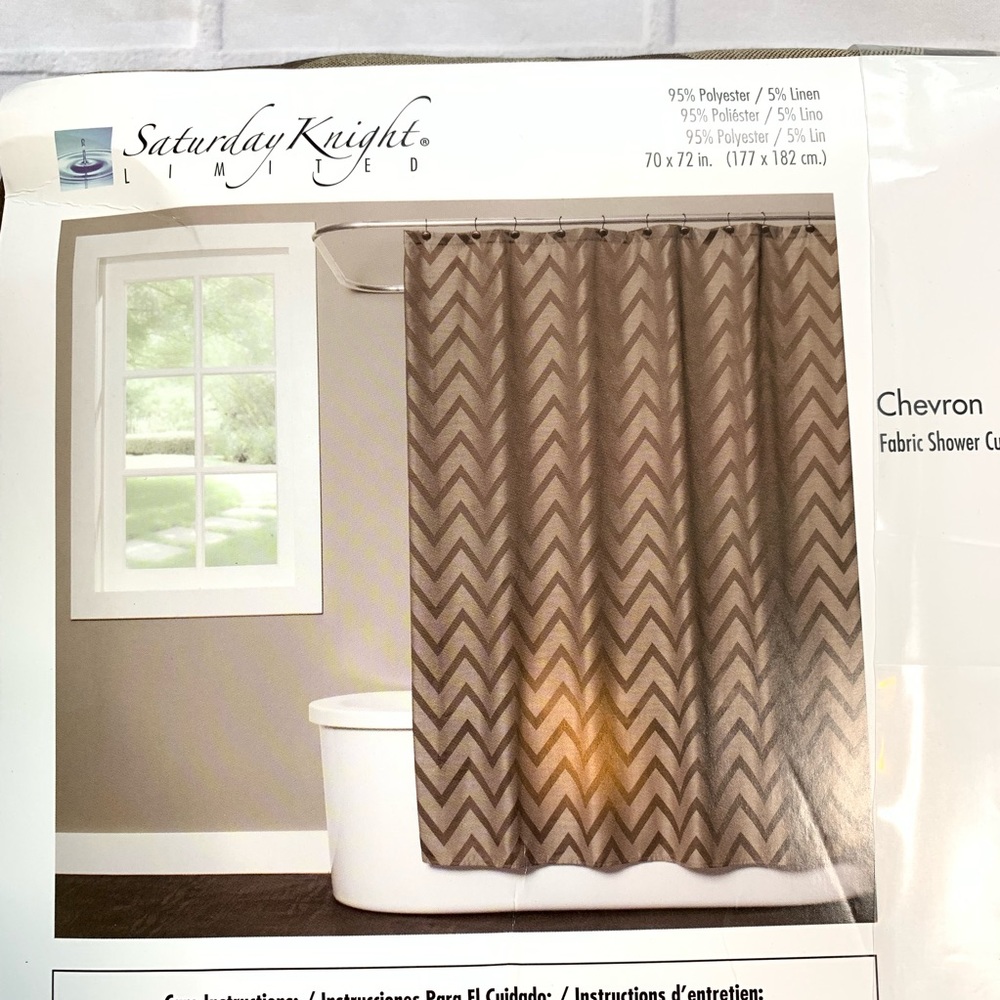 New Saturday knight chevron brown shower curtain